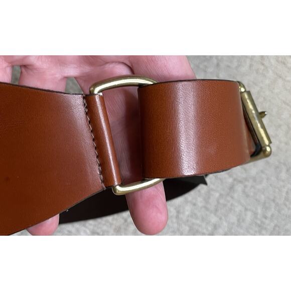 Vintage Mulberry Brown Wide Leather Belt NWT 30 - 32\